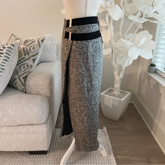 J LUX Label Gisele Gray Tweed Slit Women's Skirt - Picture 9 of 11